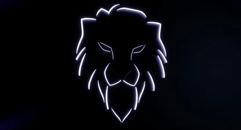 Stylised Brave Origin lion logo on a dark background