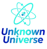 New The Unknown Universe blog logo featuring a blue atomic symbol above the site name in a light blue and purple gradient font.